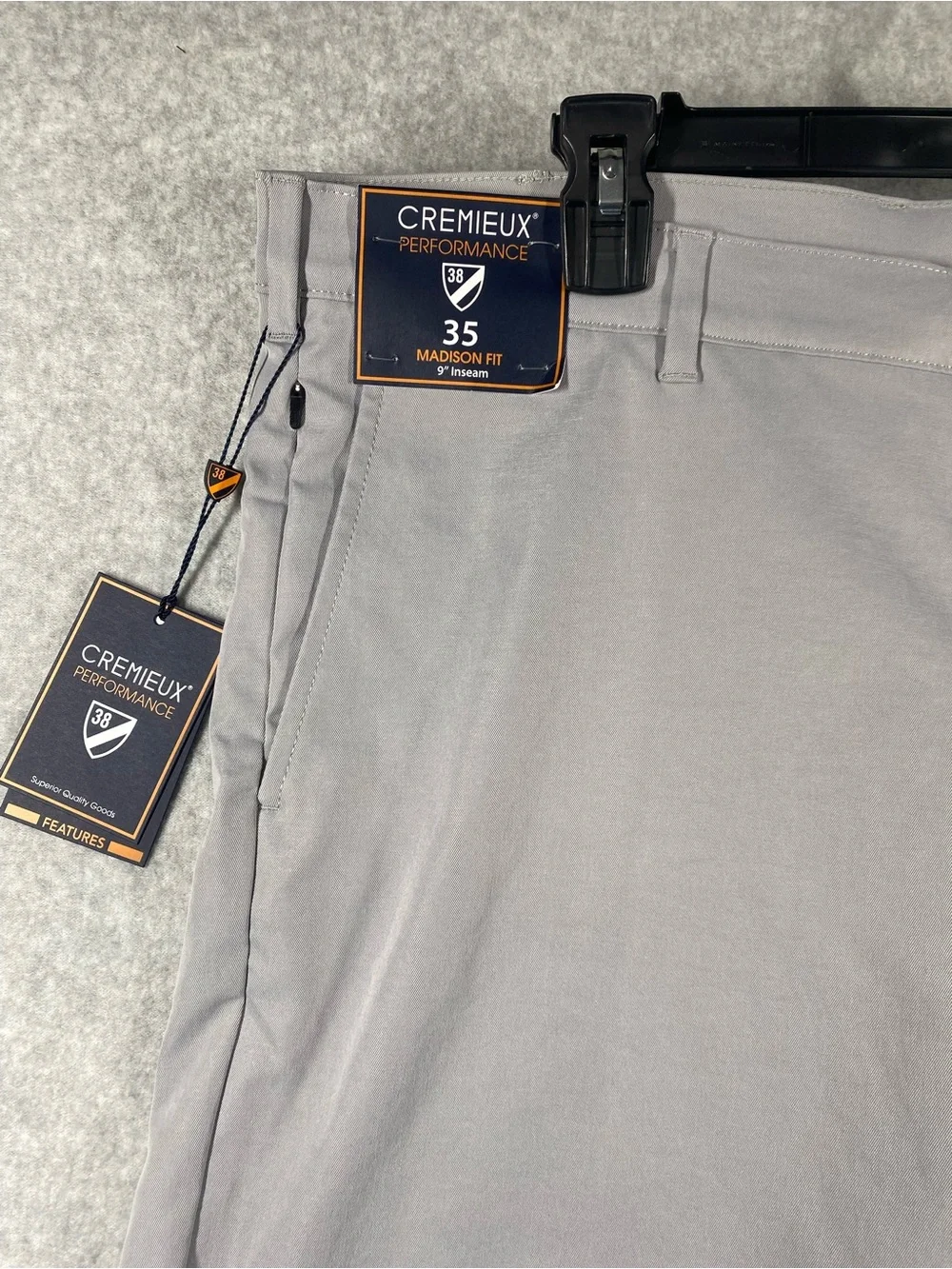 Daniel Cremieux Men's  Gray Performance Shorts size 35x9” stretch UPF 30 NWT